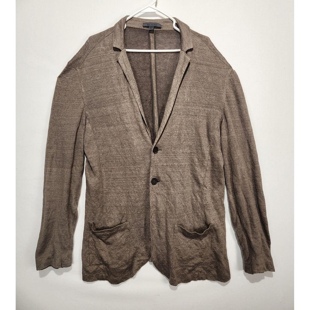 John Varvatos Men's XXL Brown Knit Blazer Sport Coat Two Button Casual Jacket